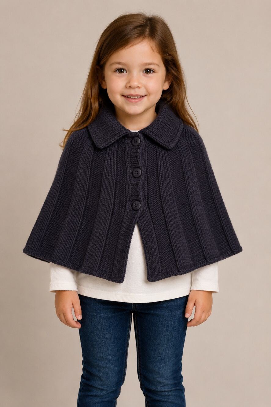 United Colors of Benetton Sweater Cape Navy Blue 3-4 Years NWT